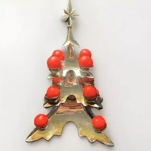 Christmas Tree Candle Holder Silver Plated Vintage Holiday Collection Godinger